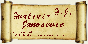 Hvalimir Janošević vizit kartica